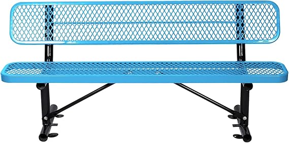 Heavy Duty Metal Park Bench for Outside, Outdoor Garden Benches