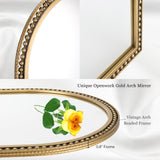 24" x 36" Arch Wall Mirror with Antique Gold Beaded Frame