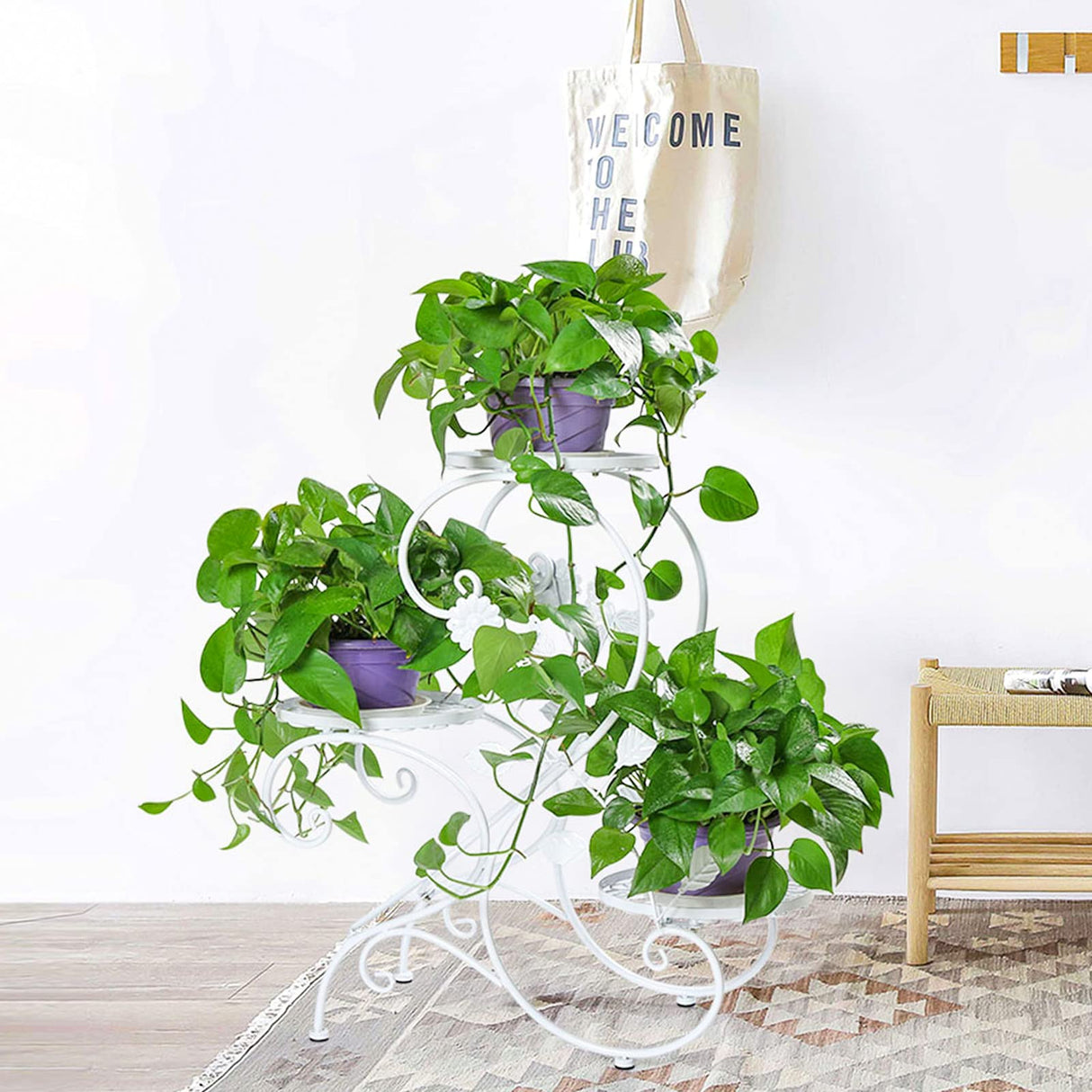 3 Tier Tall Plant Stand Outdoor Flower Stand Flower Pot Holder Display for