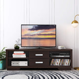 Modern TV Stand, Wood Universal Stand for TV's up to 65" Flat Screen, Home Living