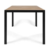 Dining Table, Teak Finish + Black