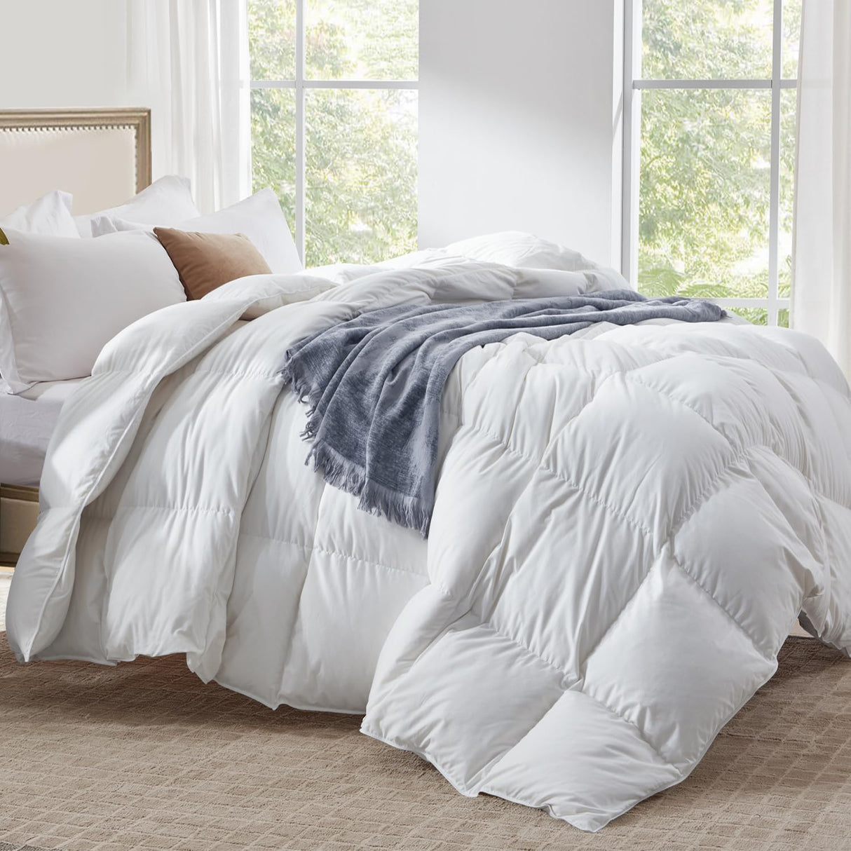 Ultra-Soft Down Feather Comforter King Size,Luxurious Hotel Collection