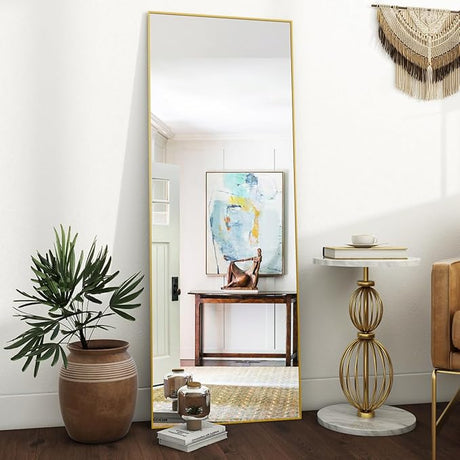 Oversized Full Length Mirror, 76" x 34" Floor Mirror with Stand, Aluminum Alloy