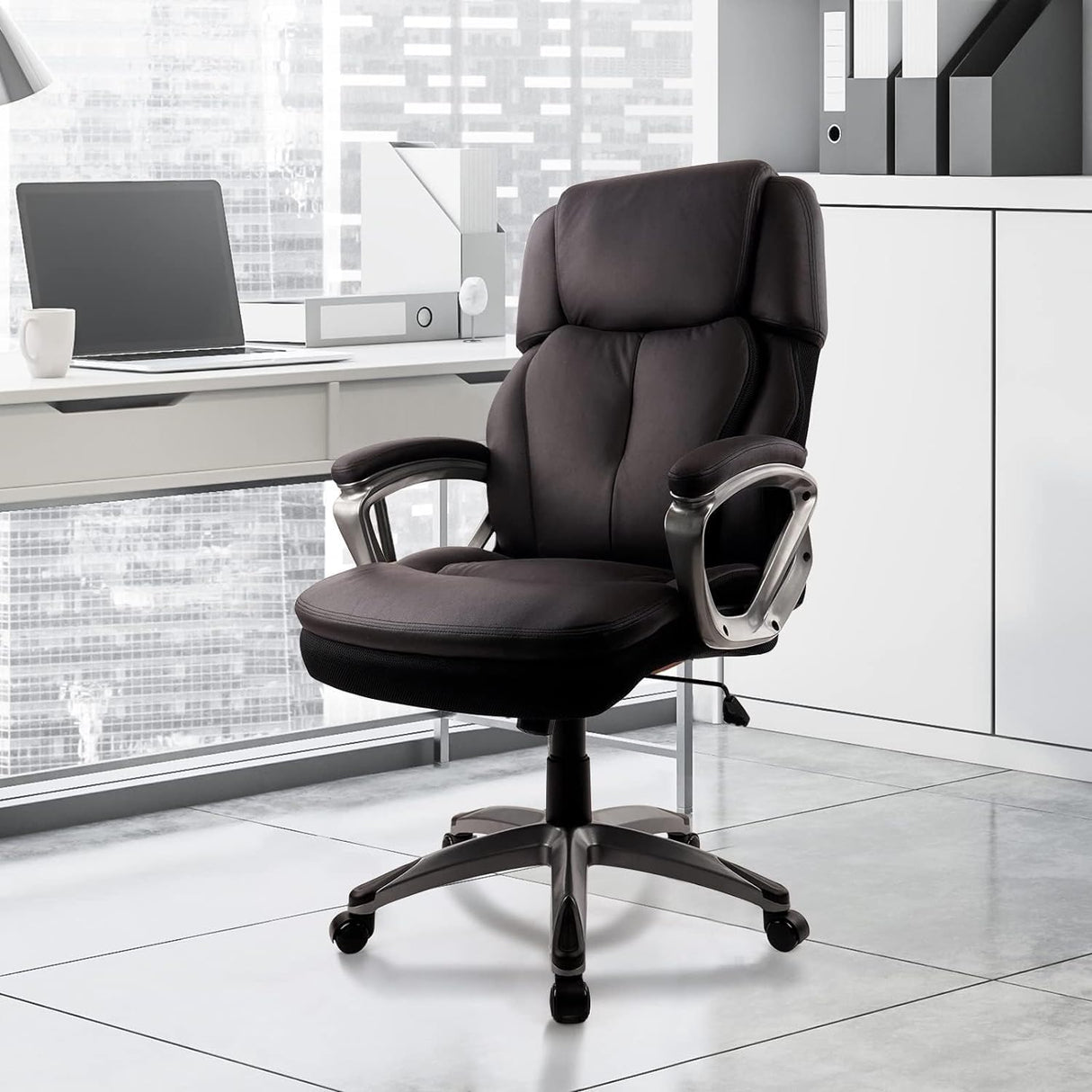 Ergonomic Big and Tall Executive Office Chair with Bonded Lumbar Support 400lbs High