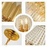 Modern Crystal Chandelier, Luxury Gold Crystal Hanging Ceiling Light Contemporary