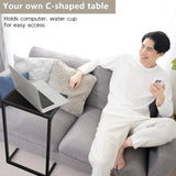 C Shaped End Table, C Tables for Couch, Snack Side Table for Sofa, Couch Tables That Slide Under,