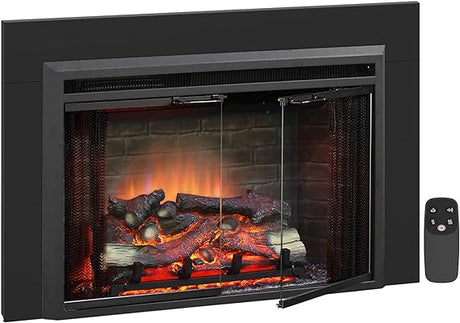 Klaus Electric Fireplace Insert with Fire Crackling Sound