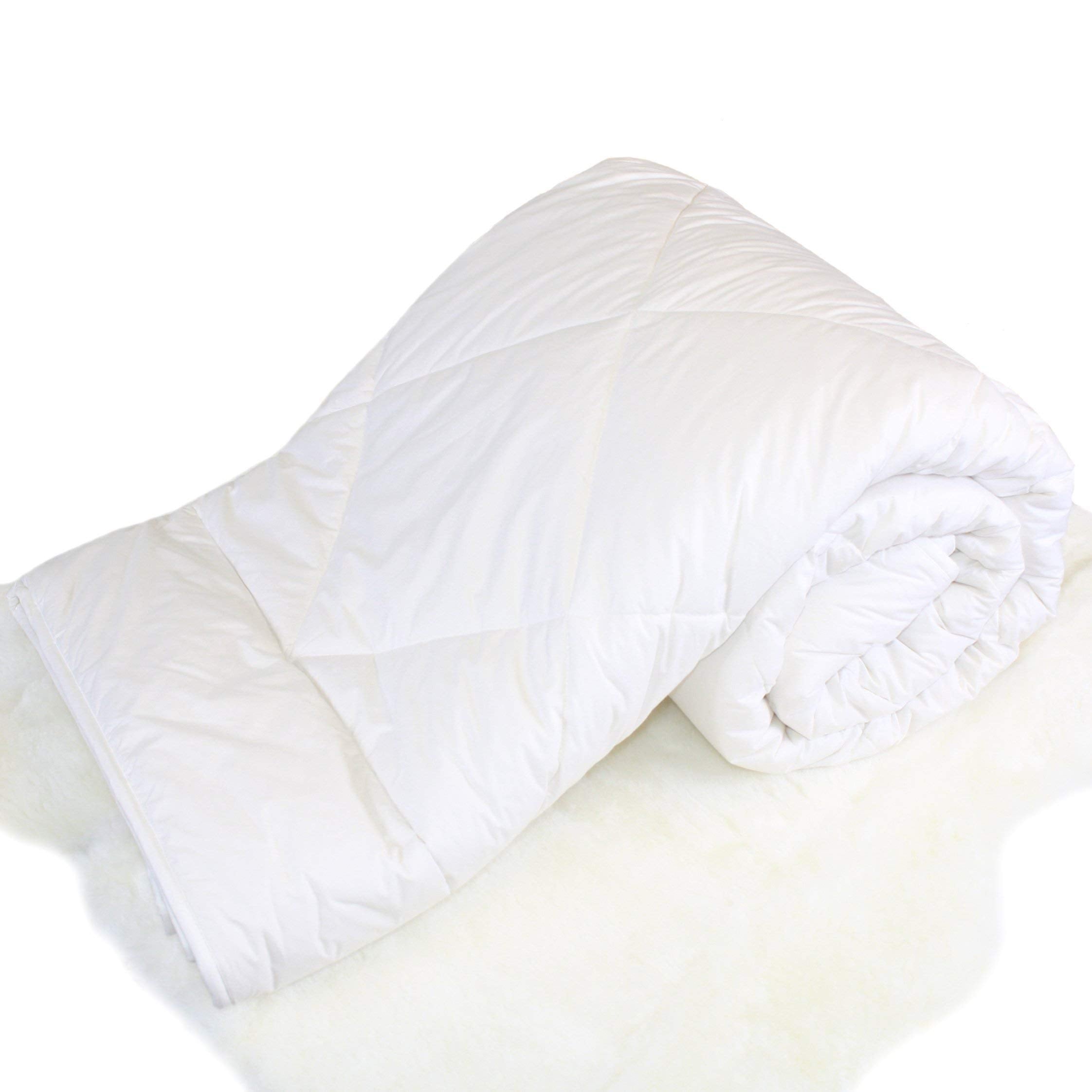 Premium Australian Wool Duvet Insert Bed Comforter, Mid-Weight Wool Fill 52.8 oz Wool