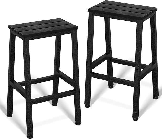 26 Inch Outdoor Bar Stools Set of 2, Patio Counter Height Stools