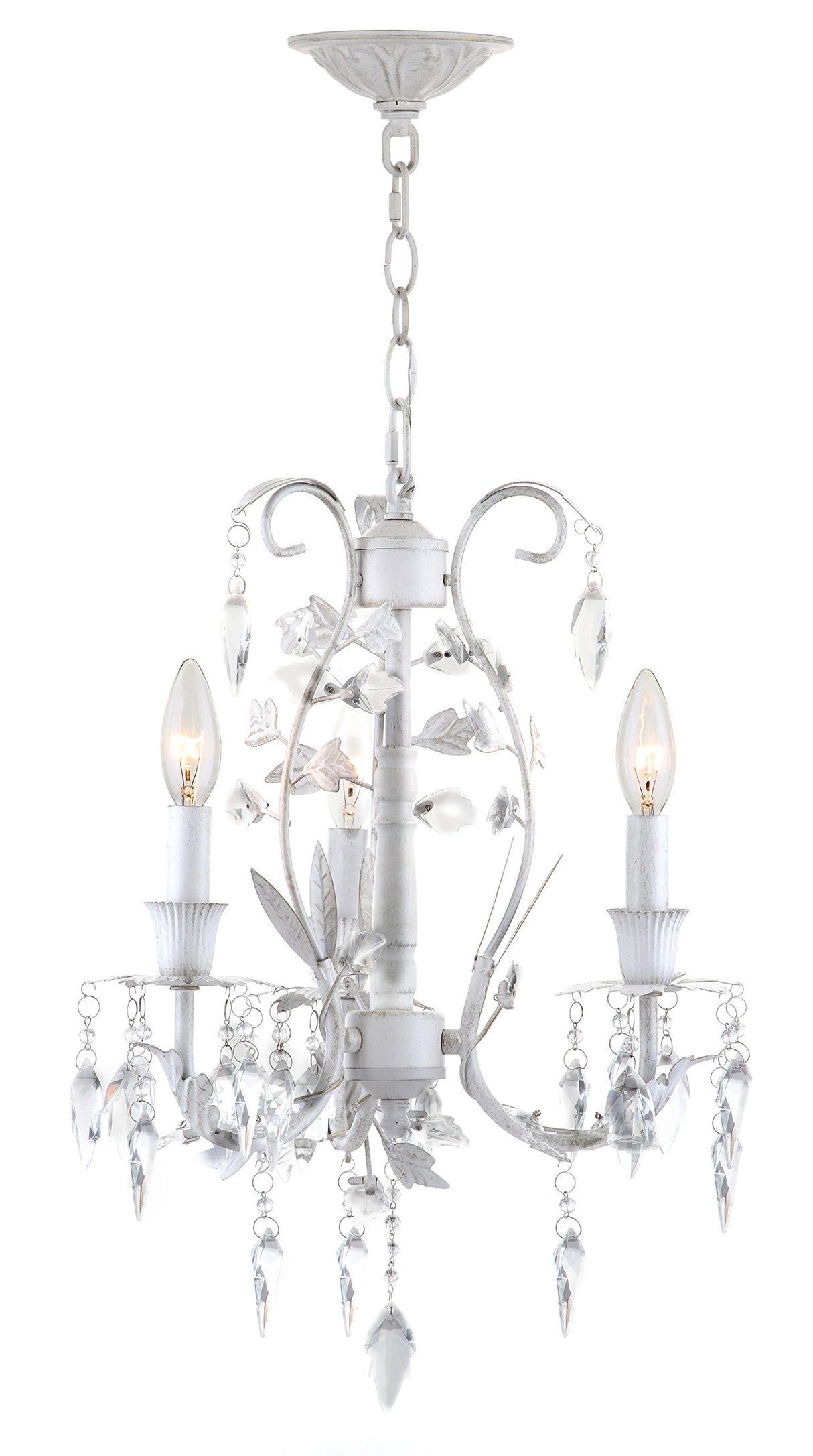 Safavieh Collection Jasper 3 Light Chandelier, 14.5", White