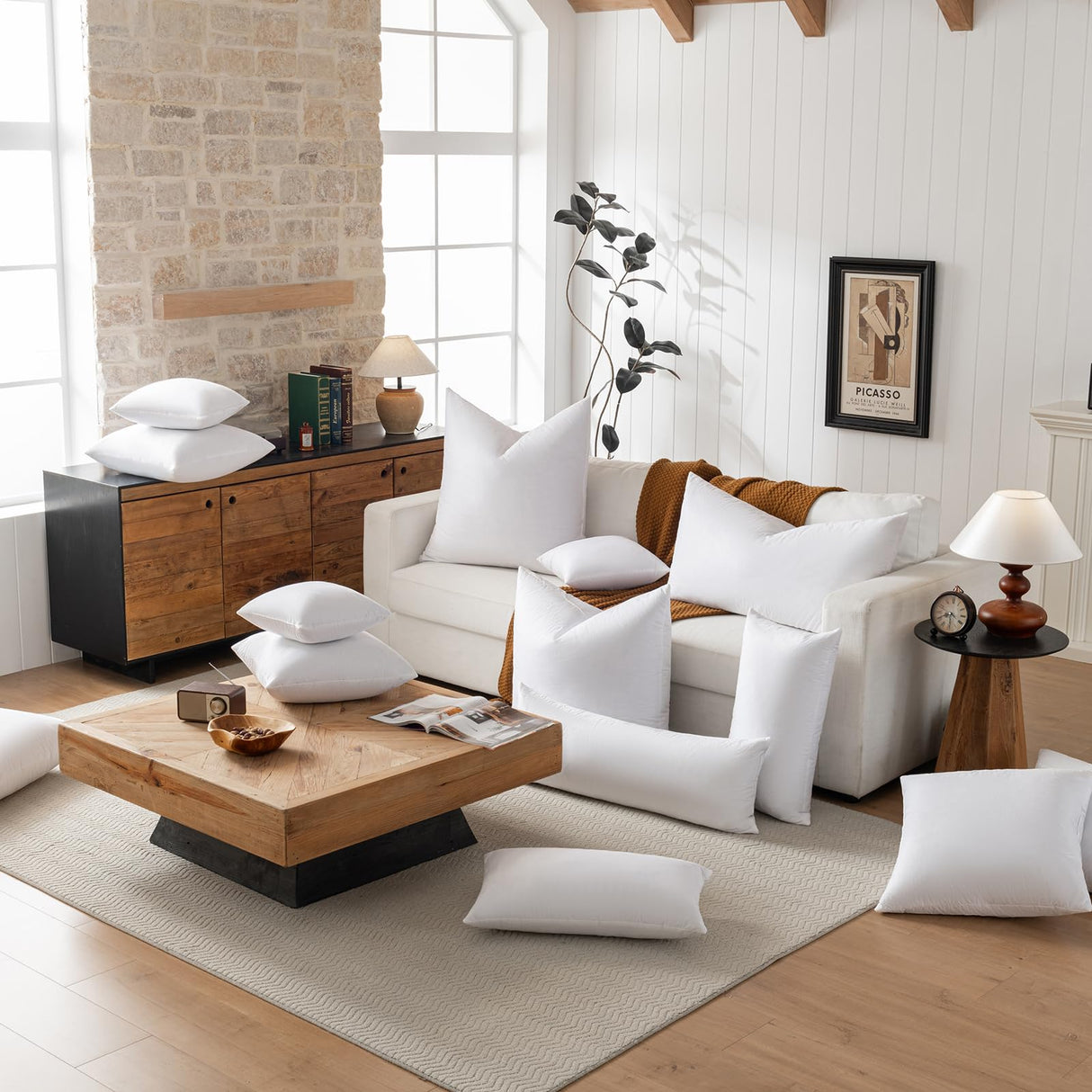Goose Feathers and Down Pillows, Cotton Cover, Bed Sleeping Hotel Collection Pillows