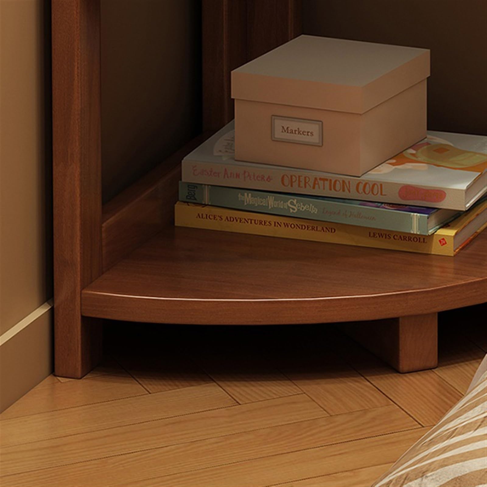 Solid Wood Bookshelf Simple Home Storage Rack Student Bedroom Bedside Bookcase