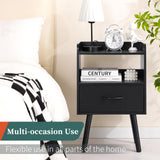 Night Stand with Fabric Drawer, Modern Nightstand, Bedside Tables