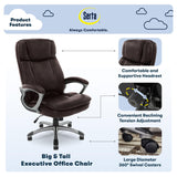 Big & Tall Executive Office Chair High Back All Day Comfort Ergonomic Lumbar Support,