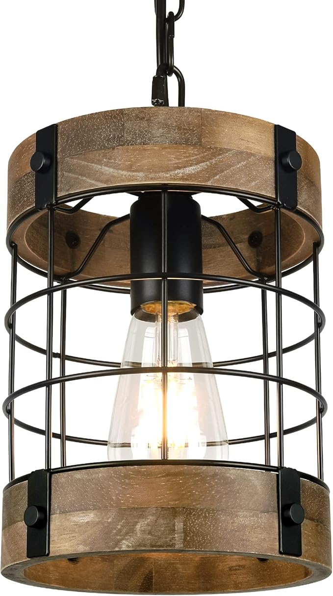 6-Light Farmhouse Chandelier for Entryway, Rustic Dining Room Light Fixtures