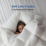 Down Fiber Cotton Comforter King Size,Fluffy 100% Cotton Cover Duvet Insert, 68 oz.