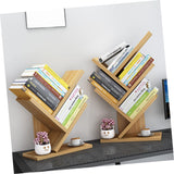 LIFKOME 3 Wooden Bookshelf Desktop Bookcase Wood Storage Shelves Wooden Book Shelf Tabletop Bookshelf Wooden Book Shelves Wooden Bookcase Book Storage Rack Bookstore Student Bamboo Simple