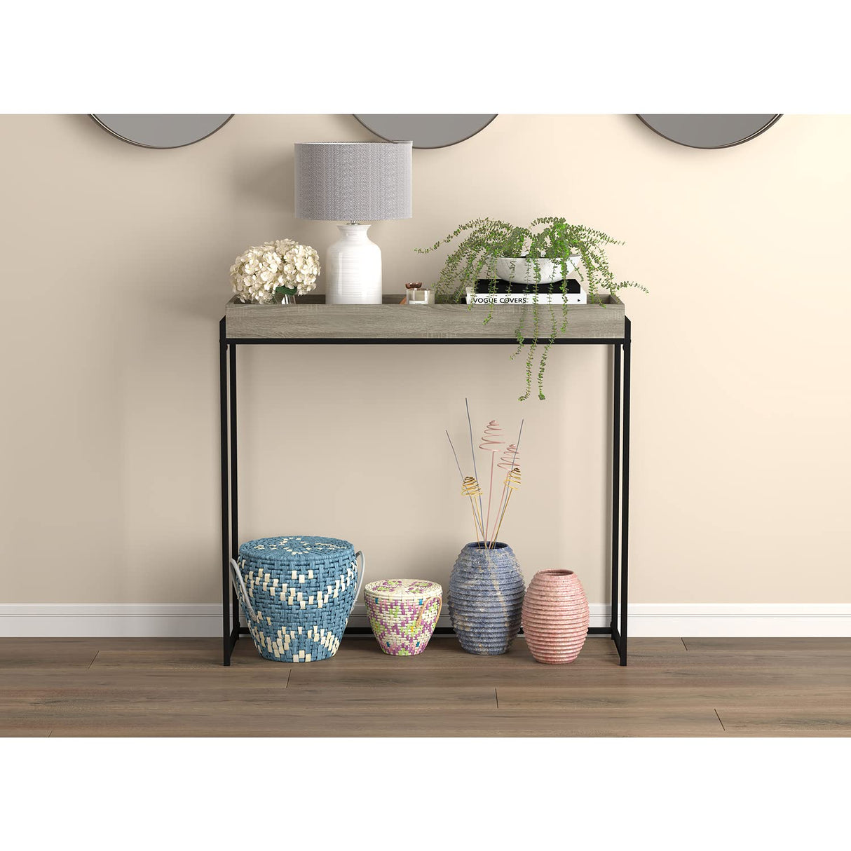 Console Table, Dark Taupe