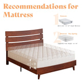 AMERLIFE Queen Size Solid Wood Platform Bed Frame with Wooden Headboard,