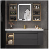 Bathroom Vanity with Sink- Modern Bathroom Vanity with Smart LED defog Mirror ＆ Multi