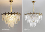 Modern Pendant Chandelier, 8-Light Round 24" LED Ceiling Light, 3-Tier Crystal Hanging