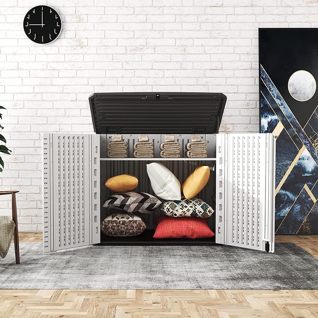 Outdoor Storage Shed - Horizontal Storage Box Waterproof for Garden, Patios