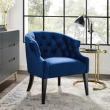 Tufted Button Performance Velvet Accent Living Room Chair in Navy