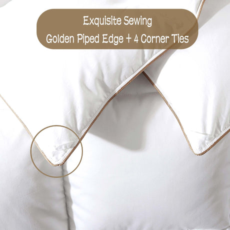 Puffy White Goose/Duck Feather Down Comforter Oversize King, Feather