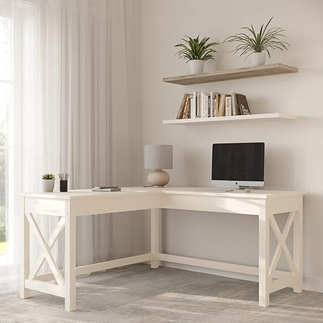 L-Shaped Computer Desk with X-Pattern Legs for Home Office, or Craft Table, 59"