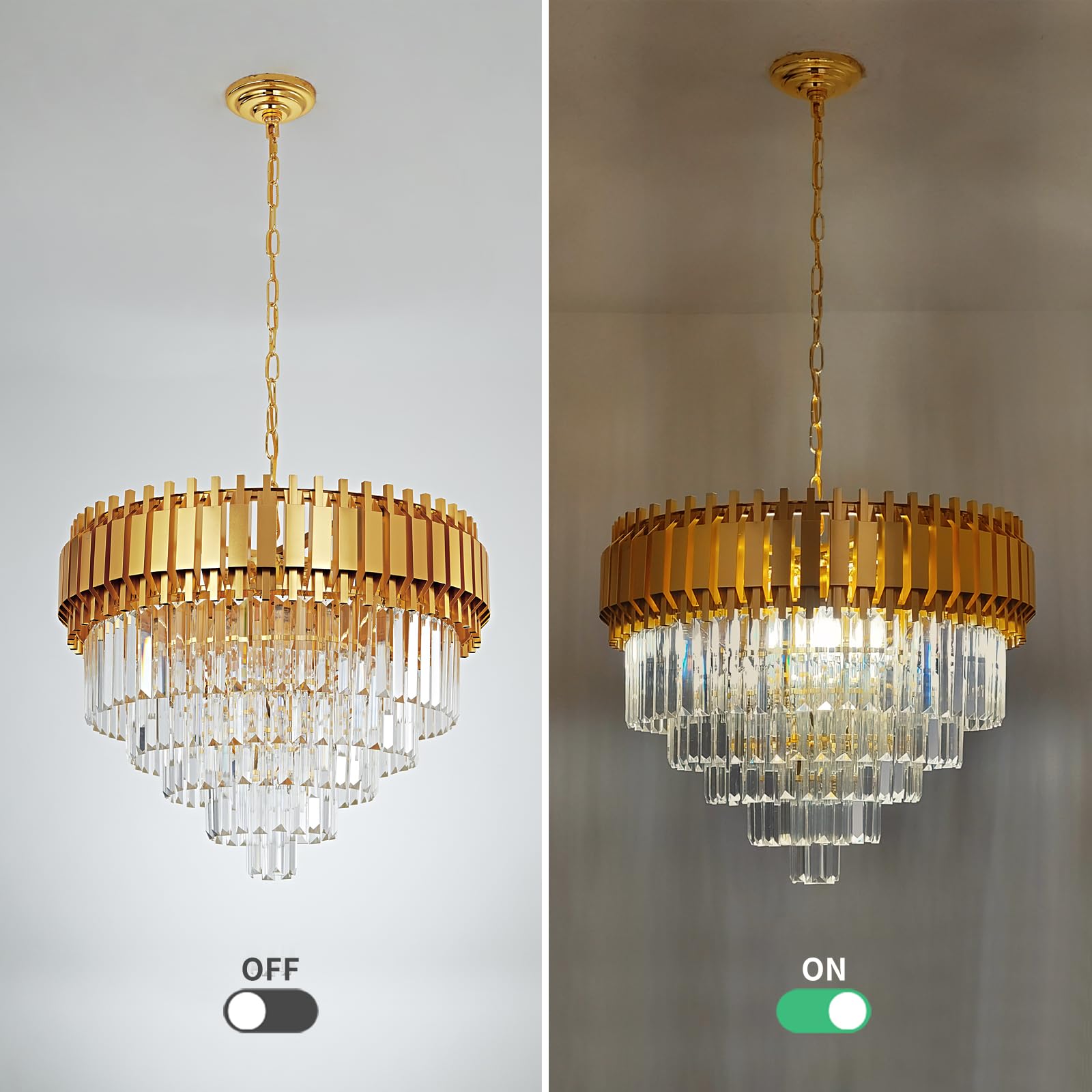 Modern Crystal Pendant Light Luxury Gold Crystal Chandelier Lights 5