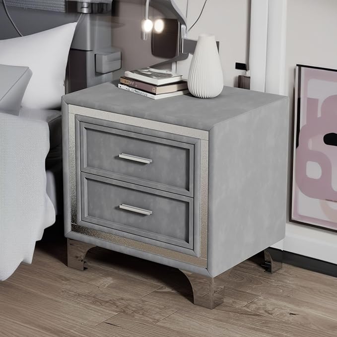 Nightstand Rustic Style Bedside Table Wood Frame End Table