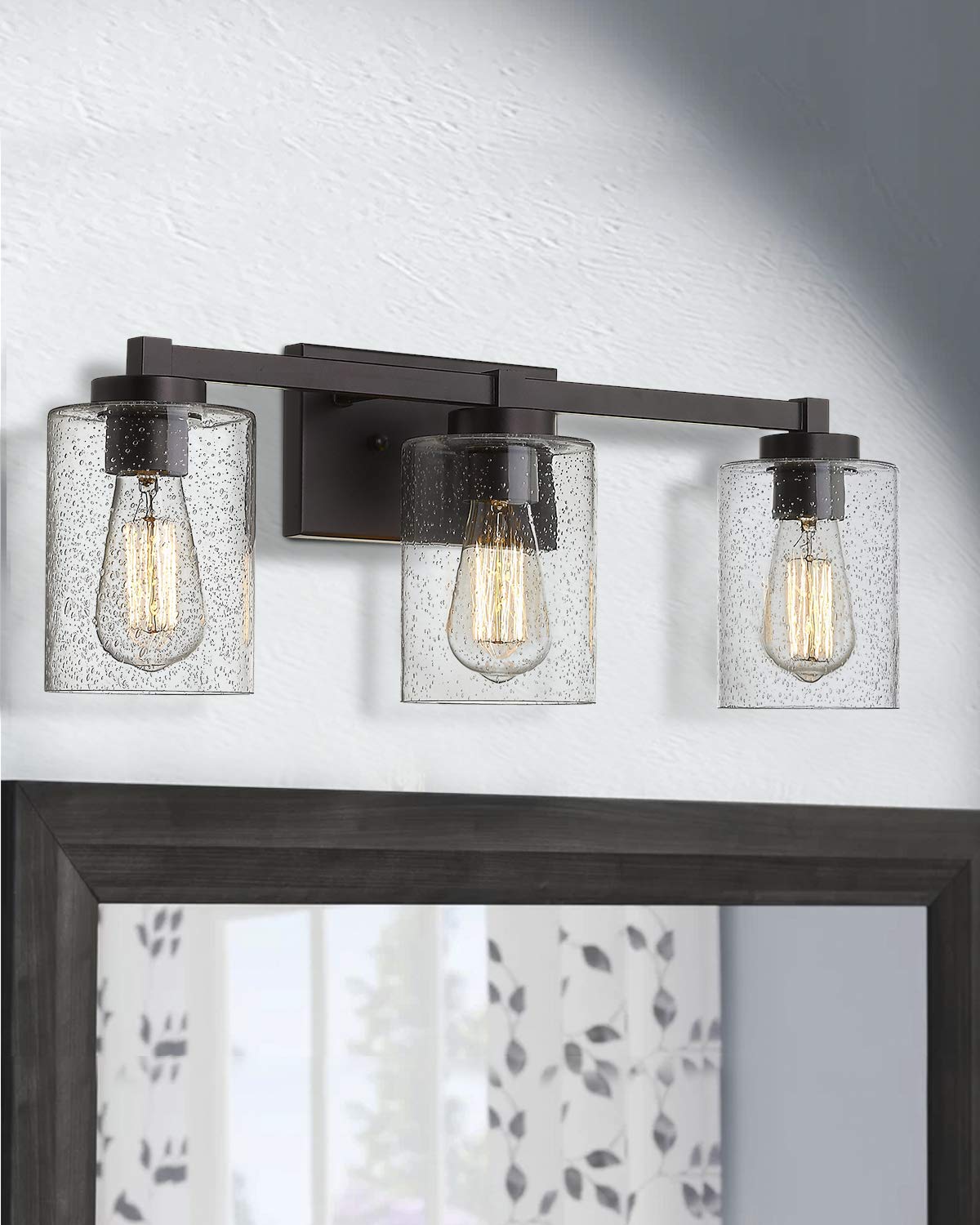 Bathroom Vanity Lights, 3-Light Vintage Wall Sconce Light Fixtures, Oil Rubbed Bronze