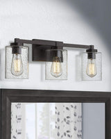 Bathroom Vanity Lights, 3-Light Vintage Wall Sconce Light Fixtures, Oil Rubbed Bronze