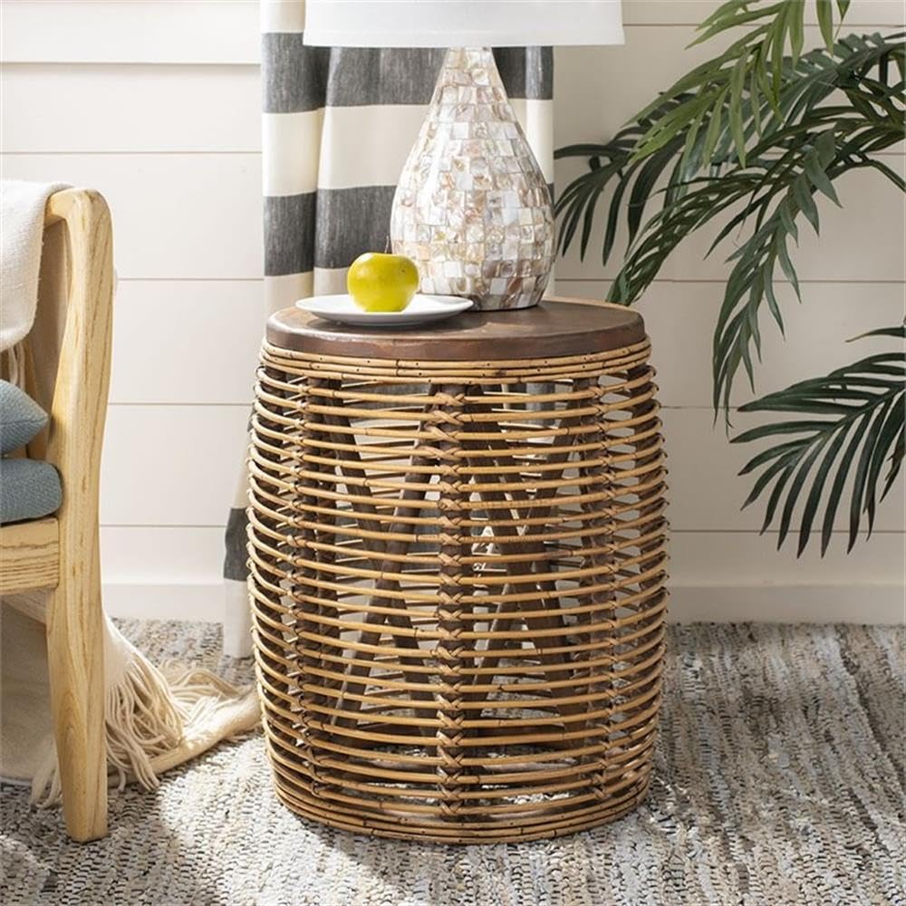 Home Collection Maui Rattan Drum Table Stool