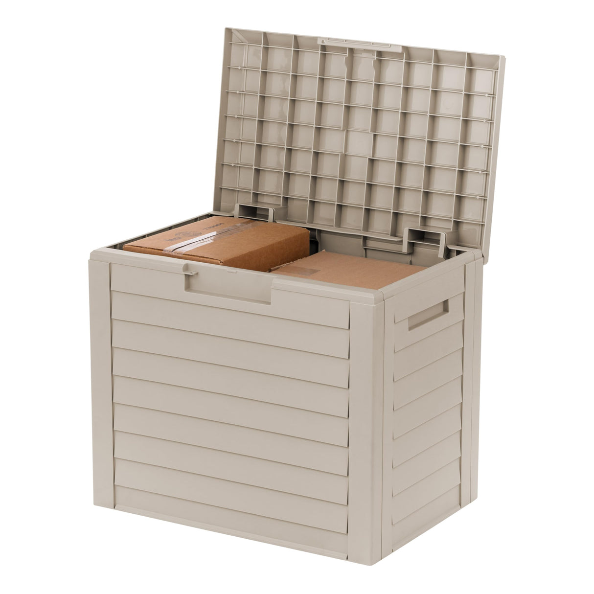 USA 35-Gallon Outdoor Deck Storage Box, Lockable & UV-Protected