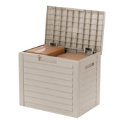 USA 35-Gallon Outdoor Deck Storage Box, Lockable & UV-Protected