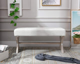 Fabric Upholstered Entryway Bench Seat, 36 inch Bedroom Bench Seat with X-Shaped Wood Legs for Living Room,