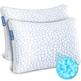 Luxury Cooling Memory Foam Pillows 2 Pack, Bed Pillows Queen Size Set of 2