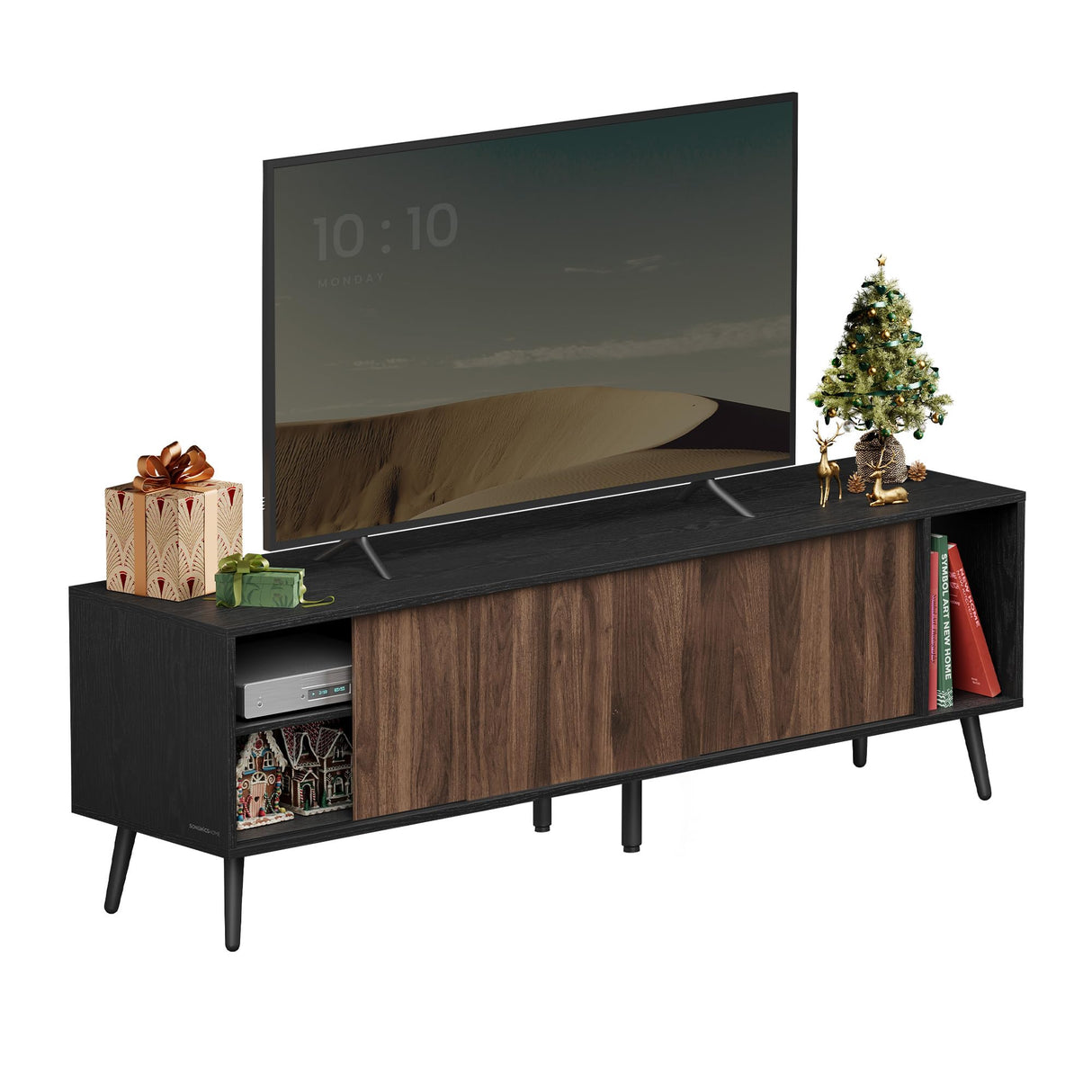 72-Inch TV Stand with Storage - Toolless Assembly Entertainment Center