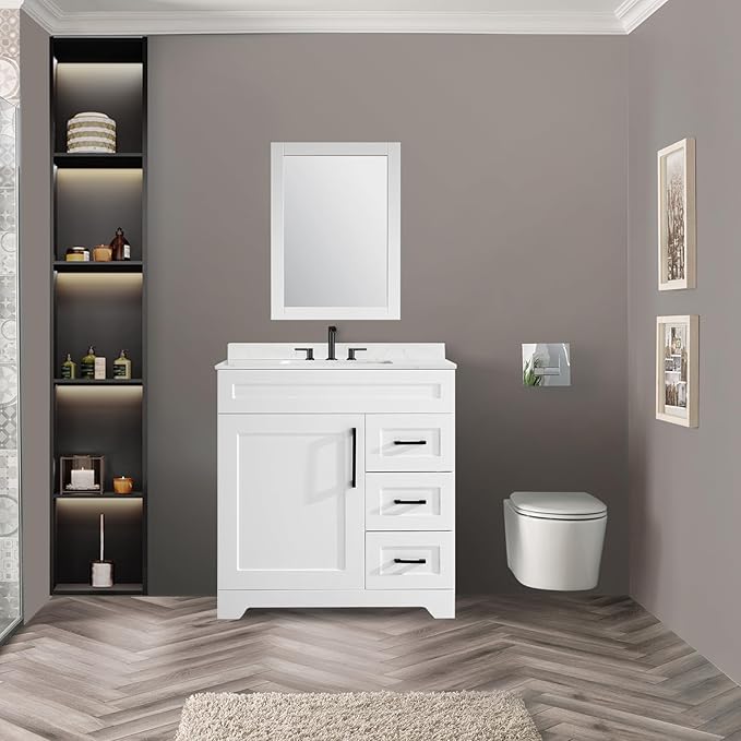 TONYRENA 36inch Bathroom Vanity Without Sink,Bathroom Storage Cabinet