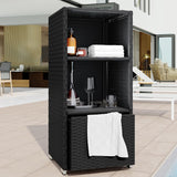 outdoor Towel Cabinet, Pool Accessory Storage Organizer, Freestanding Waterproof