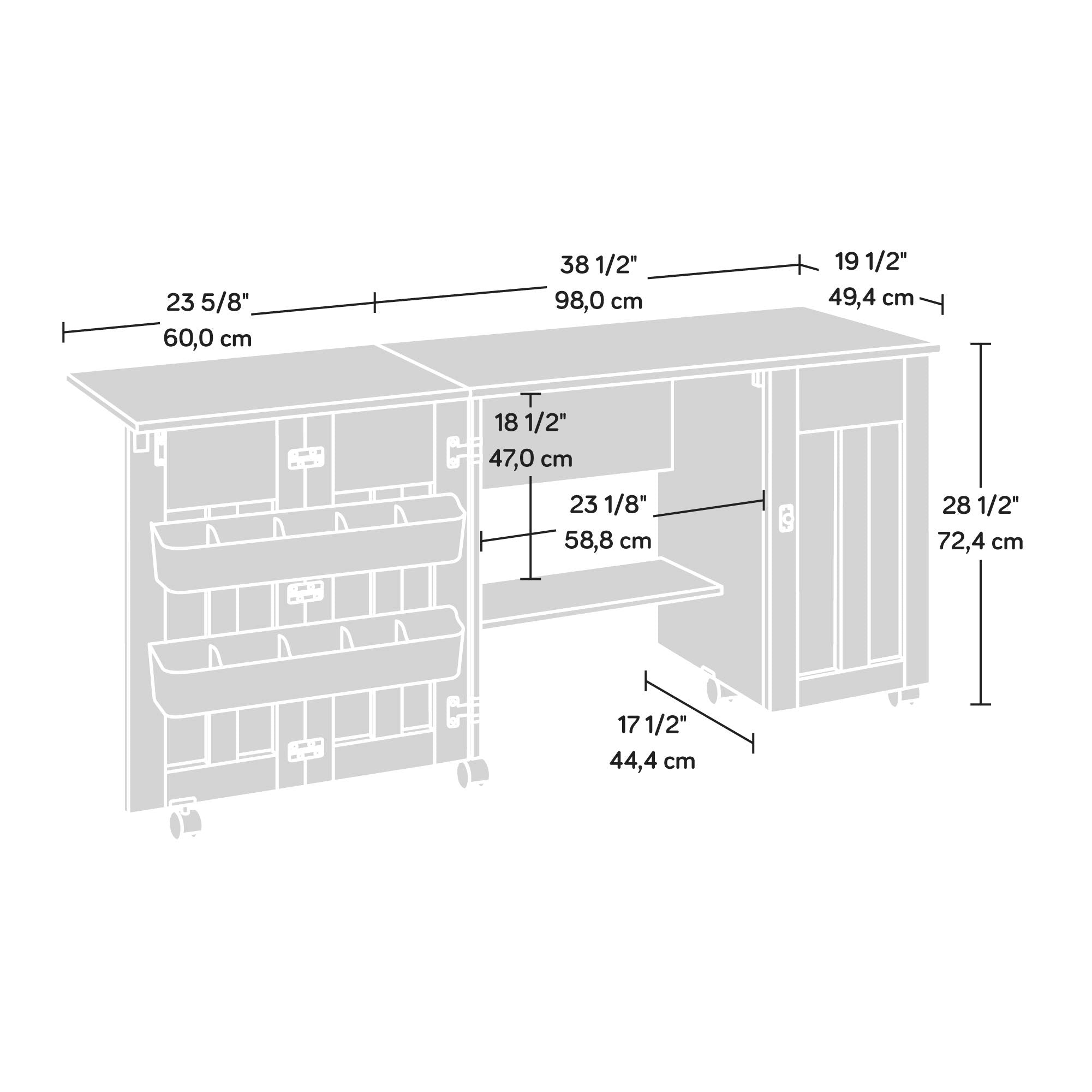 Miscellaneous Storage Sewing/Craft Cart/ Pantry cabinets, Mystic Oak finish