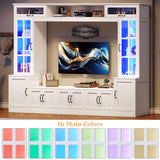 98" Wall Unit TV Stand with LED Lights for TVs up to 80"