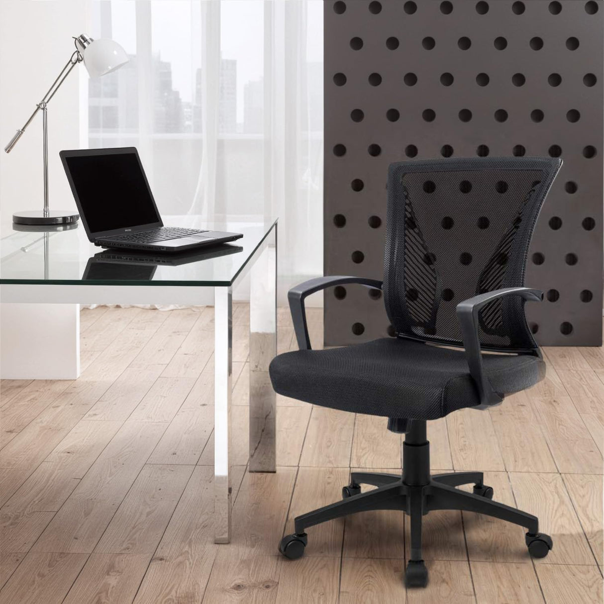 Office Chair Mid Back Swivel Lumbar Support Desk Chair, Computer Ergonomic Mesh