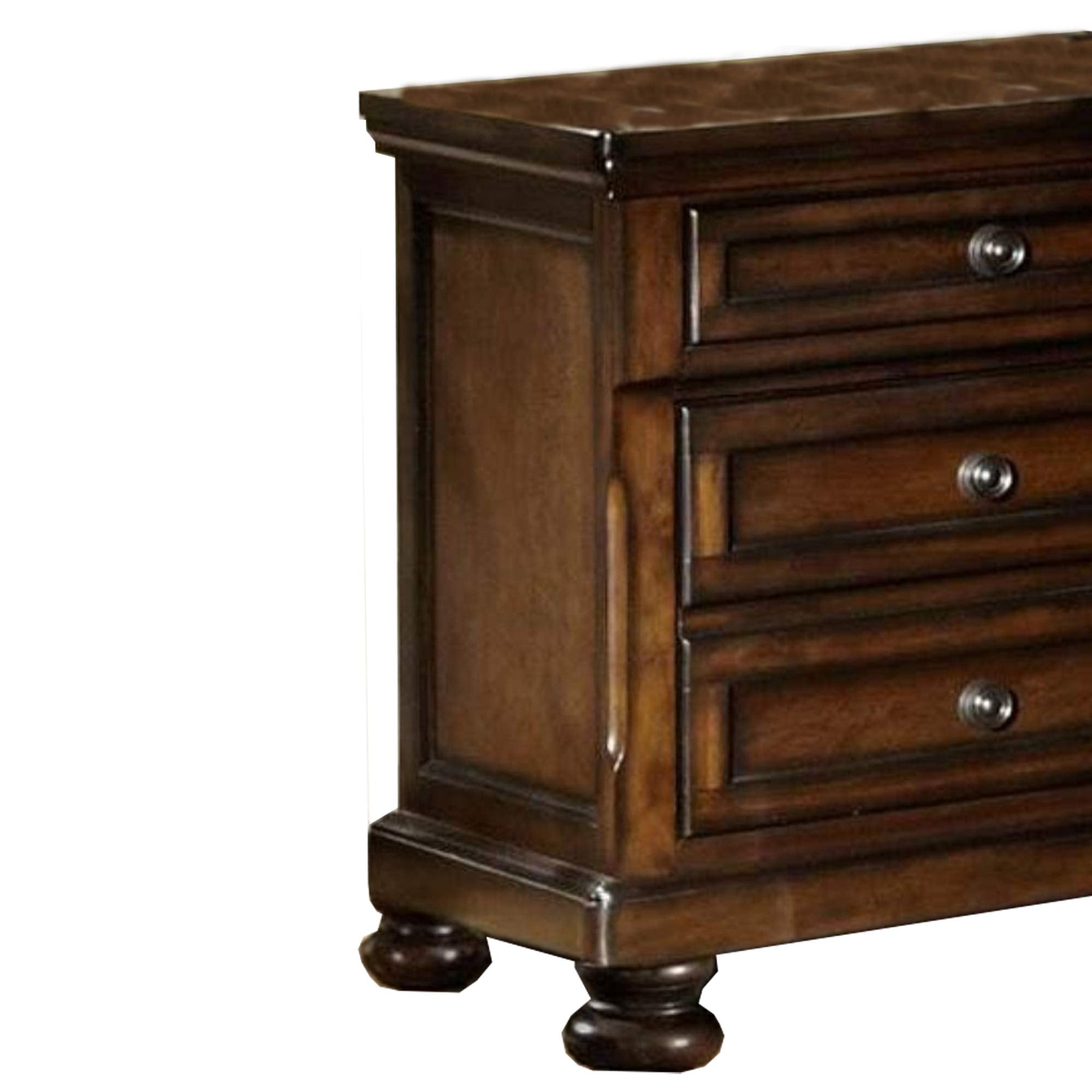 Rich Tone Wooden Nightstand, Brown