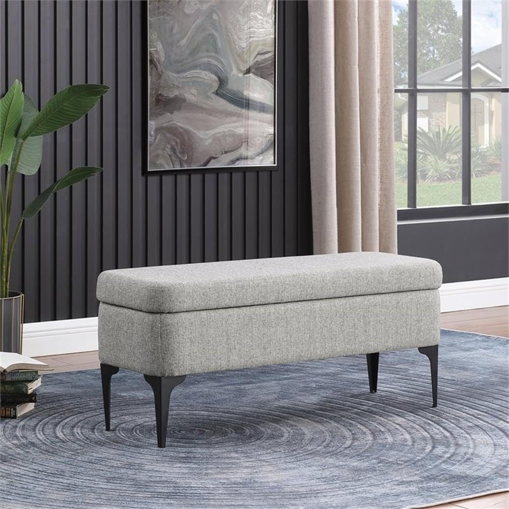 Upholstered Metal Leg Home Décor Living Room & Entryway Storage-Benches