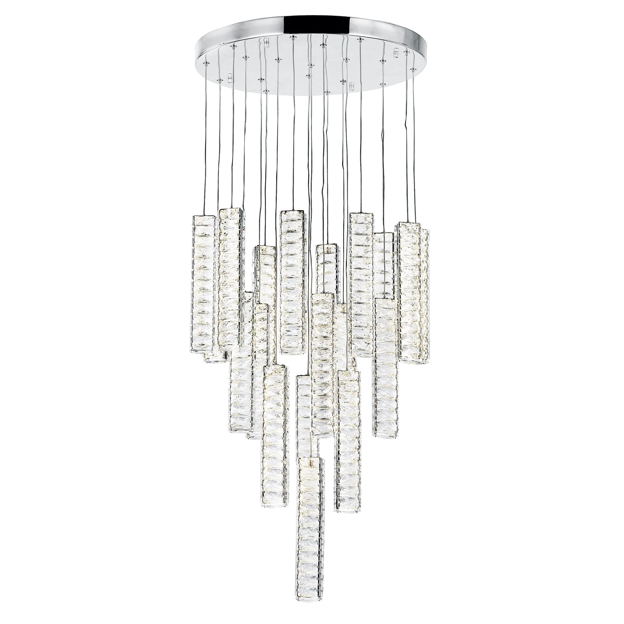 Celina Contemporary Metal LED Chandelier in Chrome