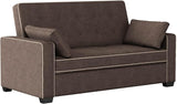 Full Size Convertible Loveseat, 66.5 x 37.6 x 38.6 in, Navy Blue