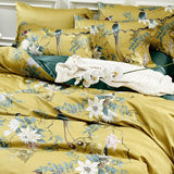 Duvet Cover Set King Size Bird Flower Pattern Soft Long Staple Cotton Floral Bedding