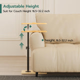 Sofa Tray Table for Couch Arm, Side Table with 360° Rotating Phone Holder